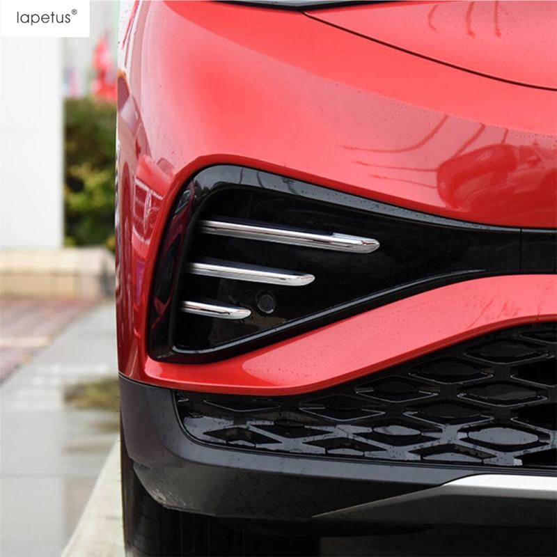 Front Fog Light Lamp Eyebrow Strip / Door Handle Bowl Cover Trim Carbon Fiber Accessories For VW Volkswagen ID.4 ID4 - 2025