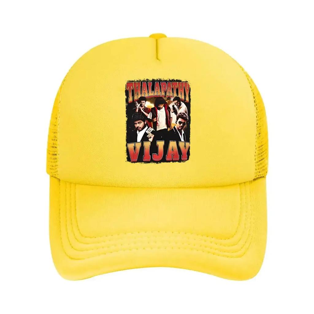 Thalapathy Vijay Movie Star Graphic for a Media and Entertainment Themed Design Mesh Baseball Cap