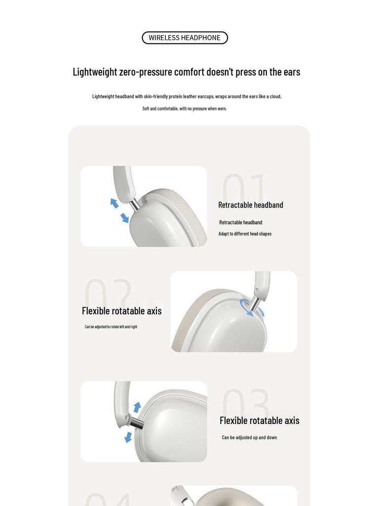 Over-Ear Wireless Bluetooth Headphones: Student, Sports, Gaming, Noise-Cancelling, Heavy Bass, Universal Computer Headset
