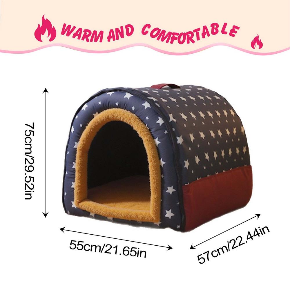 

Cat Bed Cave Cat House Bed Warm Soft House For Small Pet Kitten Puppy Indoor Outdoor Winter Home Bedside Comfortable Resting сірий колір