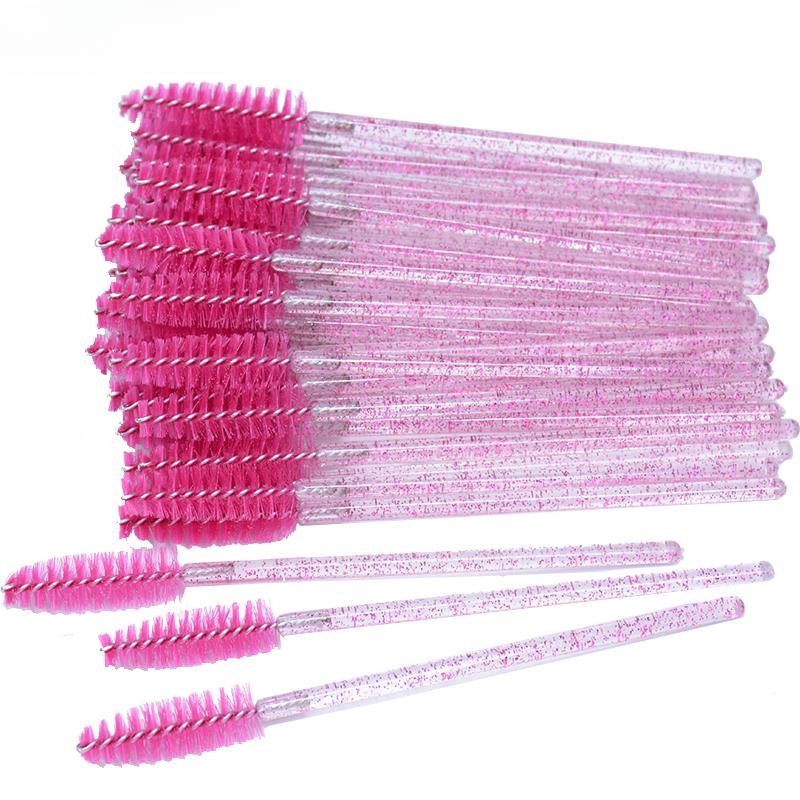 Lash Brushes Spoolie with Container Case Wholesale 50Pcs Bottle Disposable Eyelash Extension Mascara Brushes