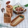 Hardness Rattan Wicker Woven Serving Baskets Handwoven Household Bread Fruit Vegetables Basket 7 Styles