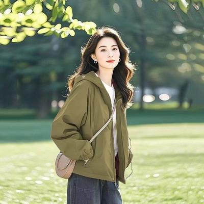Spring High-end Niche Non-collision Jacket Korean Version of The Unique Super Beautiful Short Hooded Jacket Ladies