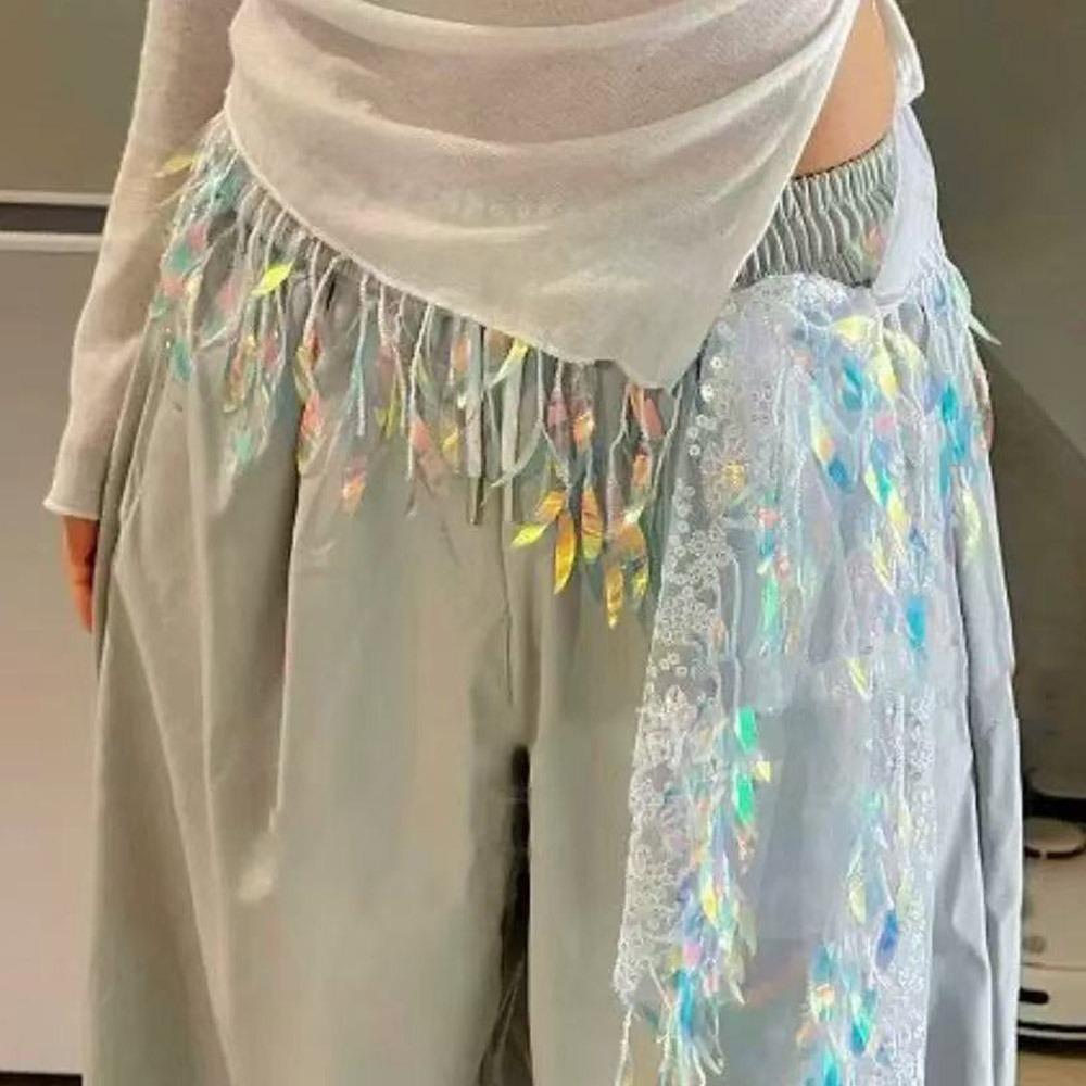 Adjustable Hip-hop Scarf Triangular Scarf Sequin Waistband Jazz Dance Scarf Dance Performance
