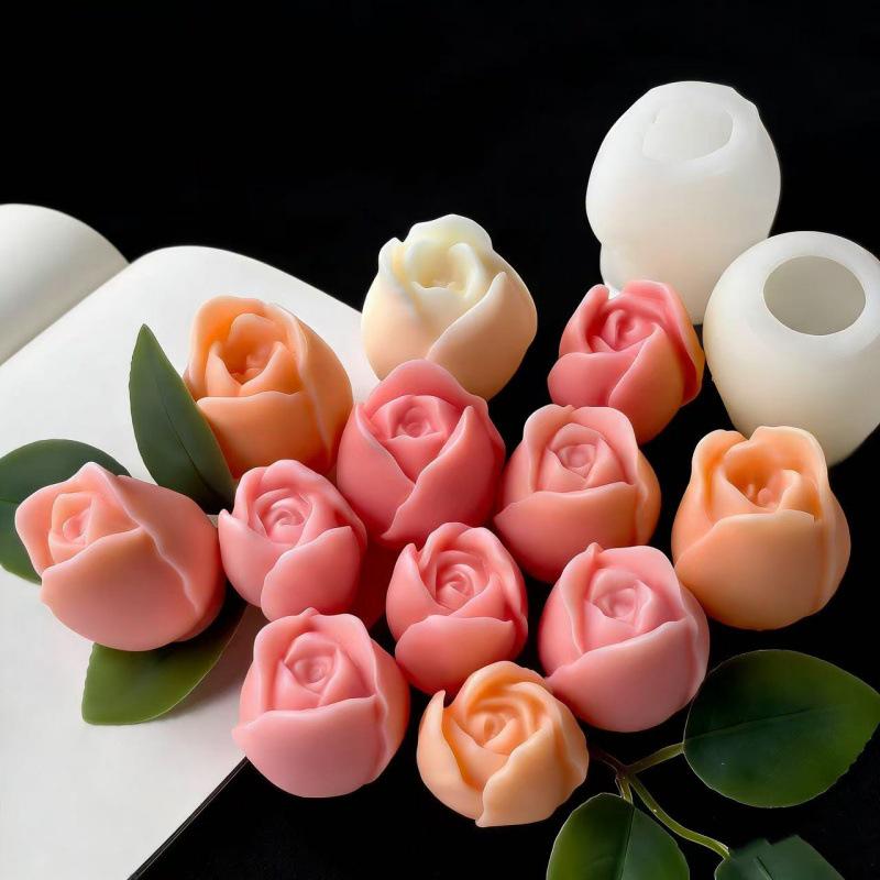 Tulip Candle Holder Silicone Mold for DIY Aroma Diffuser and Plaster Ornament Souvenirs.