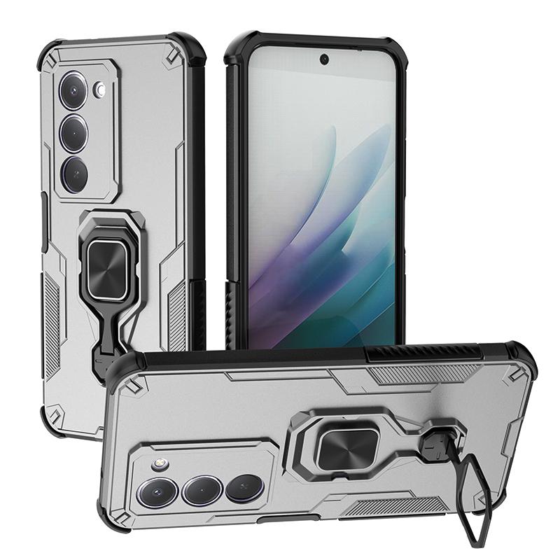 KEYSION Funda Blindada Antigolpes para Redmi 15 169.5mm 171mm Silicona+PC Soporte de Anillo Metálico Vertical Funda para Teléfono para Redmi 15 5G
