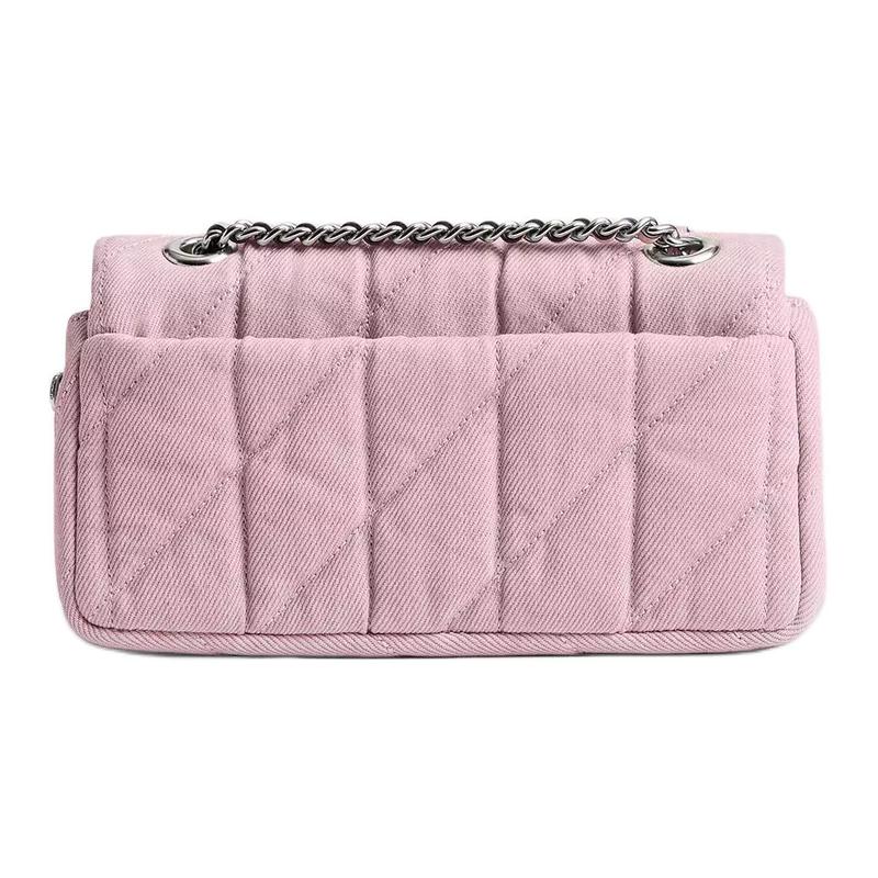 Coach Tabby 20 Logo Classic Quilted Denim Crossbody Shoulder Bag Small Women's Light Purple