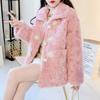 Autumn Winter New Thickened Warm Cashmere Short Coat Korean Style Casual Loose Solid Color Coat with Horns Buckle