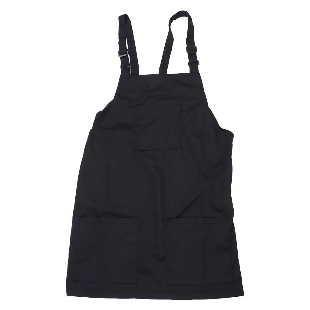 Küchenschürze Schwarze Schürze Polyester Taschen Verstellbarer Riemen Unisex Schürze für Zuhause Gewerblich Café Restaurants