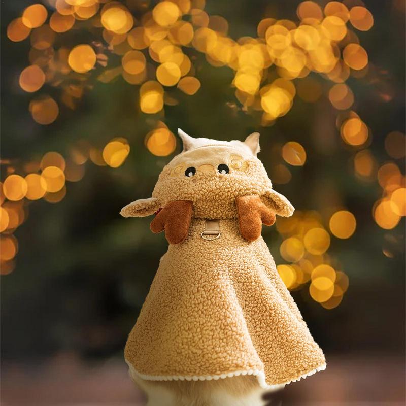 Pet Christmas Costumes | Dog Cat Holiday Apparel | Winter Warm Cosplay Christmas Cape With Cartoon Hat Cozy For Cats And Puppy