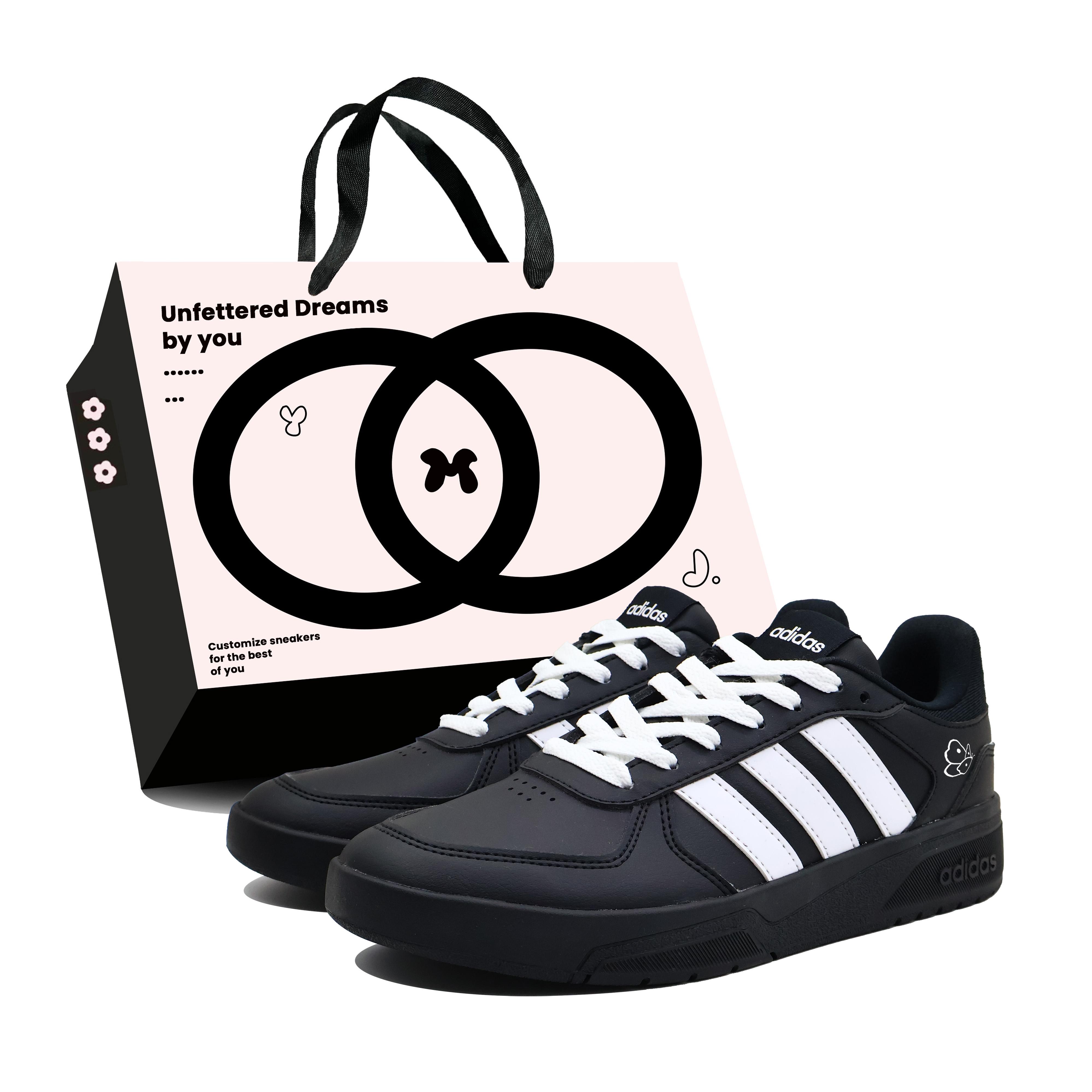 

Adidas COURTBEAT Butterfly Love Leather Low top Skateboard Shoes Unisex Black JS3012(Team271-) 36⅔