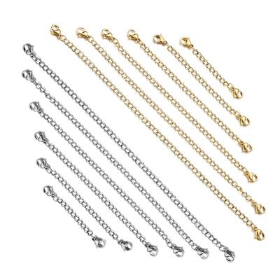 2.5/5/7.5/10/12.5/15cm 10pcs/lot Extended Extension Tail Chain Lobster Clasps Connector For DIY Jewelry Making Bracelet Necklace