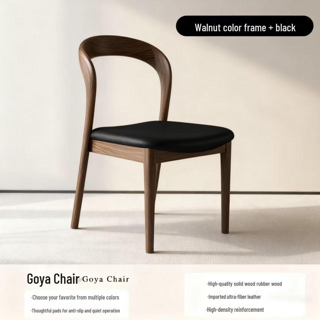 Solid Wood Vintage Modern Minimalist Dining Chair with Backrest for Home, Hotel, or Restaurant
