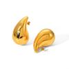Exaggerated Titanium Steel Water Drop Earrings for Women - Fashionable and Versatile Hollow Stainless Steel Design.