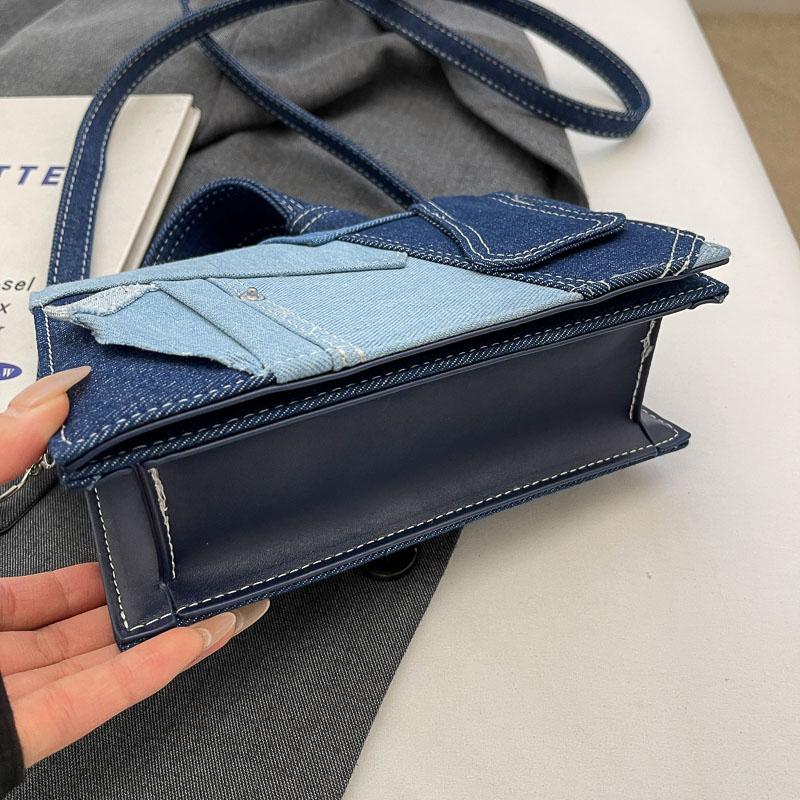 Denim Handbag Women's Crossbody Bag Fashionable Shoulder Commuter Small Square Bag