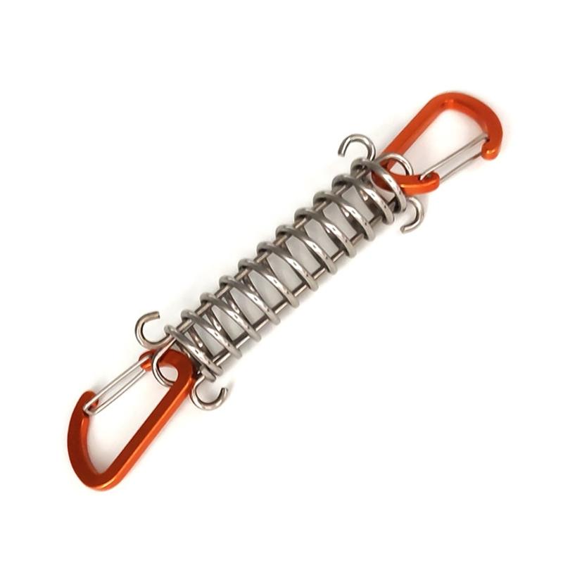 1/4/5/6/10Pcs Outdoor Tent Spring Elastic Buckle Stainless Steel Camp Tent Wind Proof Rope Buckle Fixing Spring Buckle
