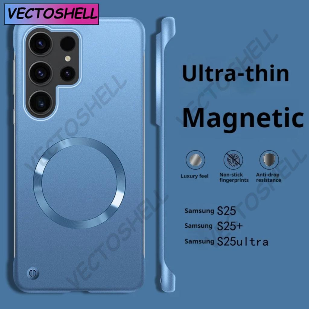 Thin Frameless Ultra Thin Magnetic Phone Case for Samsung Galaxy S26 Ultra S25 S24 S23 S22 Plus PC Hard Protective Cooling Cover