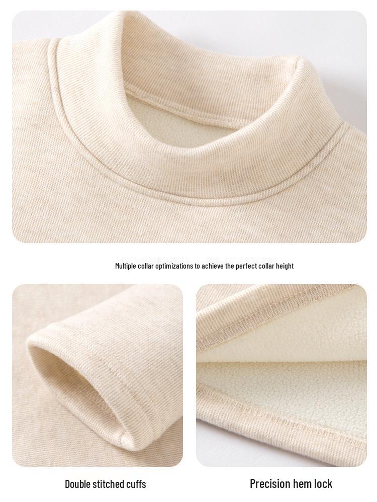 Women's H129 Orlon Semi-High Neck Fleece-Lined Warm Base Layer Top