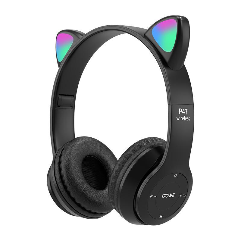 Children S Headphones Cat Ear Wireless Foldable Design