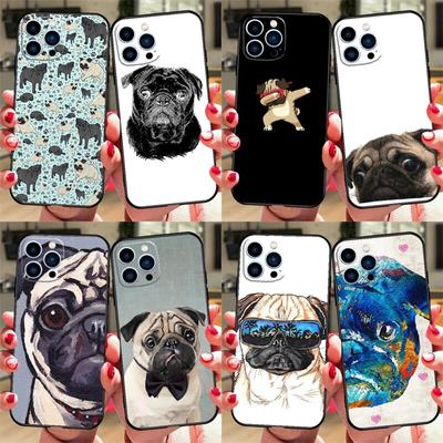 Funda de teléfono Pug Dog para iPhone Samsung Galaxy Redmi Xiaomi Oppo OnePlus Note SA 7 8 9 10 11 12 13 14 20 21 22 23 53 54 Pro Max Plus Ultra TPU suave
