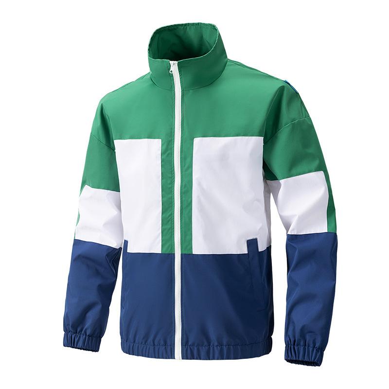 

Повседневная универсальная спортивная куртка для активного отдыха. Свободный и красивый дизайн. Куртка с контрастным цветовым воротником-стойкой. 4XL