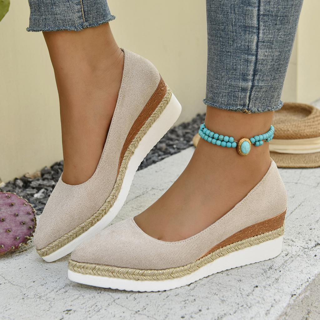 Fashion Casual Shoes for Women Heeled Shoes Ladies Wedge Heels Retro Women Pumps Deep Mouth Platform Pumps Office Women Shoes2025