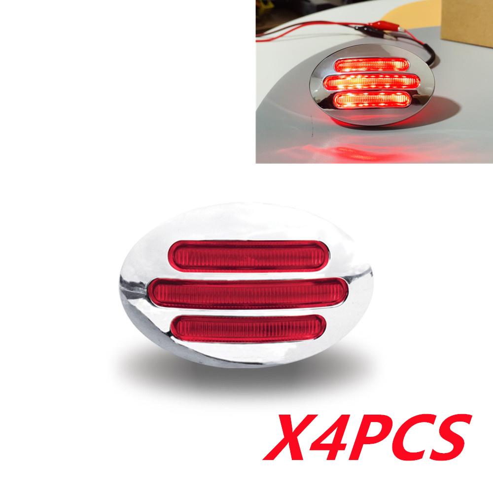 4PCS 12V LED Turn Signal Side Marker Lights Tail Clearance Indicator LED Marker Lights Truck Accessories for Trailer Kenworth