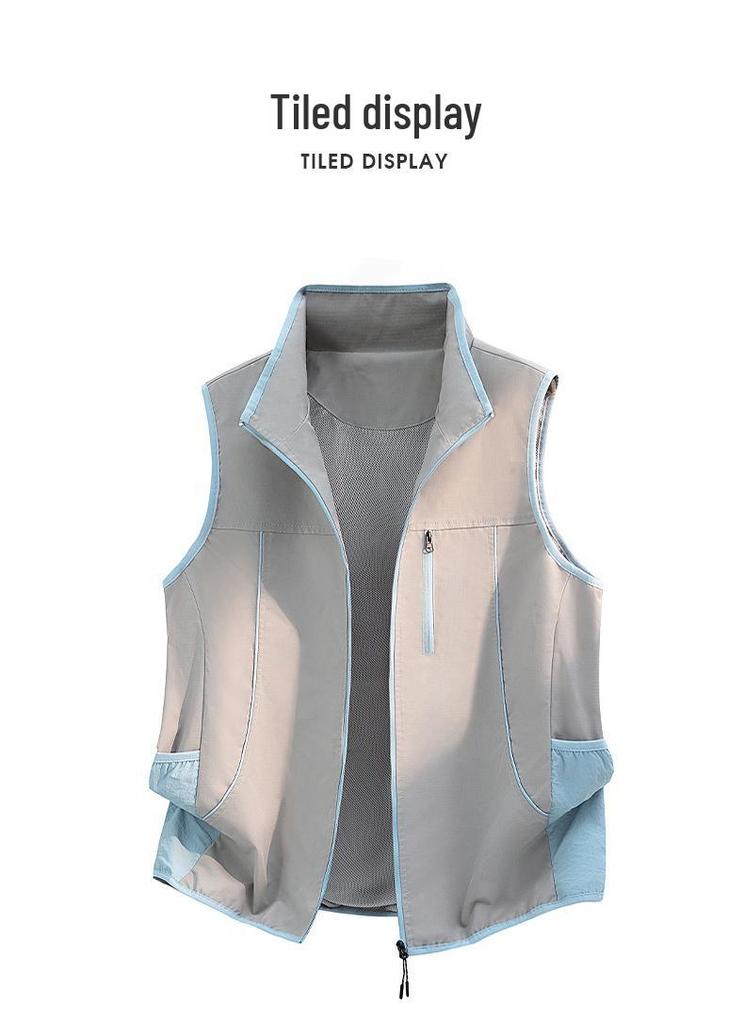 American Color Block Sleeveless Casual Vest - Unisex Couple Style