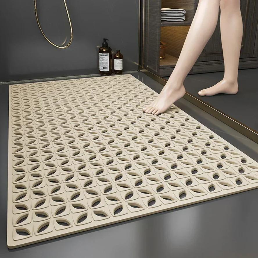 Non-Slip Safety Shower Mat Quick Drying Household Bath Mats with Drain Hole Shower Room Bathroom Toilet Foot Massage Pads