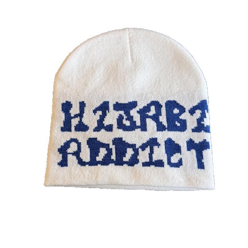 Acrylic Knit Hat For Men Women Fall Winter Warm Letter Pattern Beanie