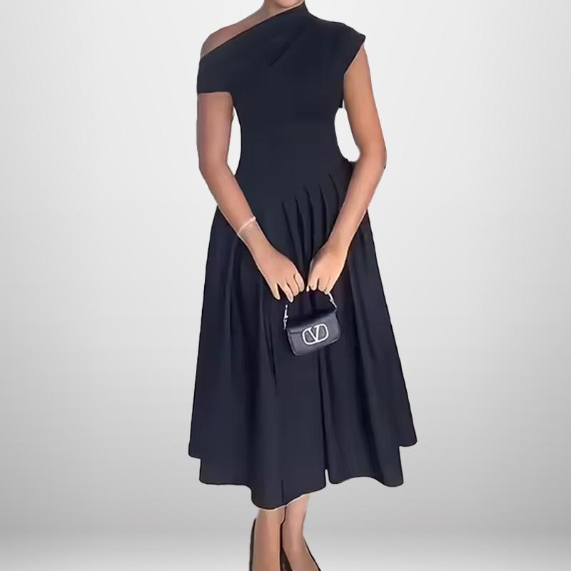 2026 Spring Fashionable One-Shoulder Slimming Long Dress L чёрный