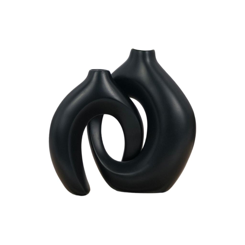 Hollow Nordic Modern Vase Set of 2 for Modern Home Decor Plastic Imitation Ceramic Hollow Flower Vases for Living Room 2025