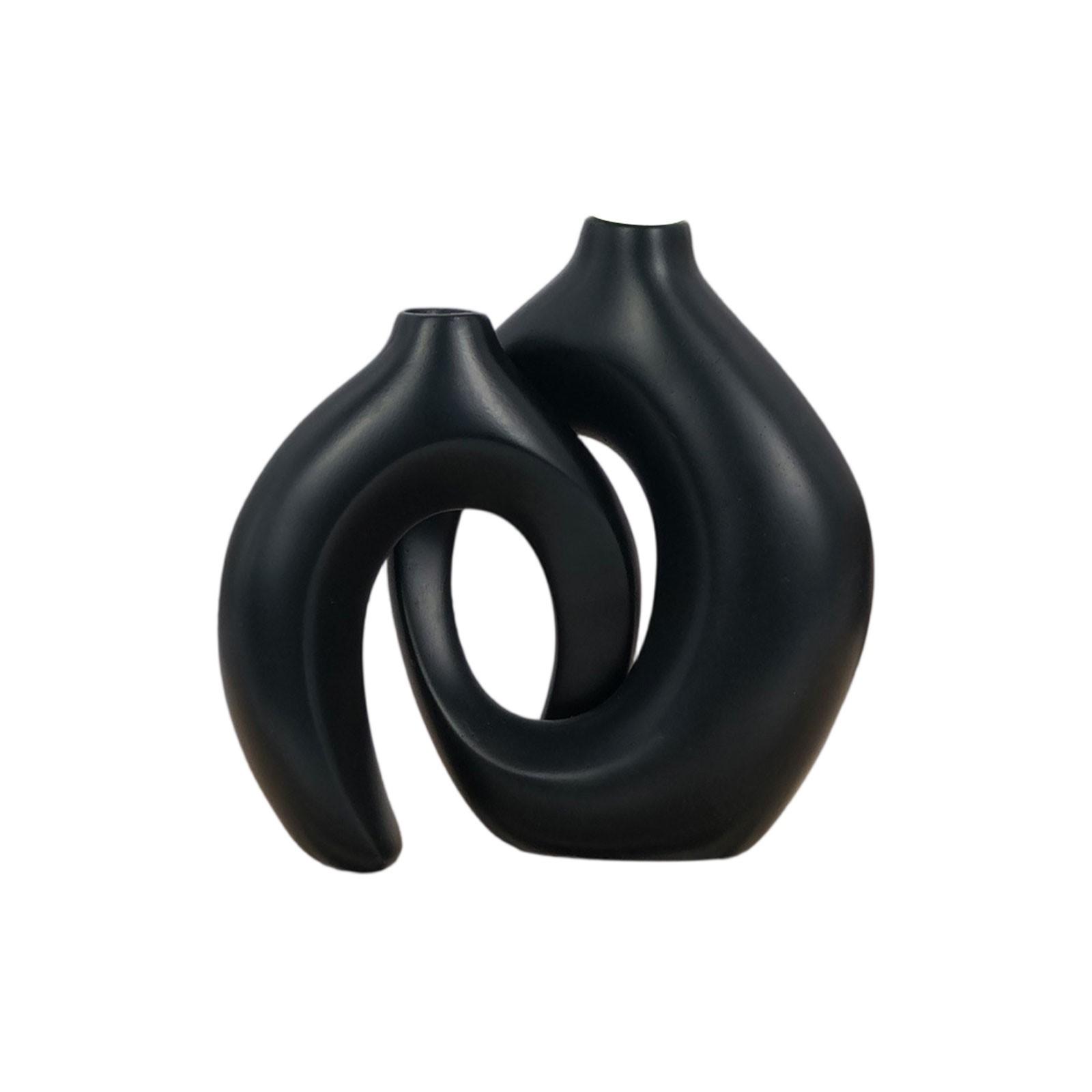 

2 шт. Маленькая ваза в европейском стиле, современный креативный абстрактный орнамент, ваза для дома для сухих цветов One Size чёрный