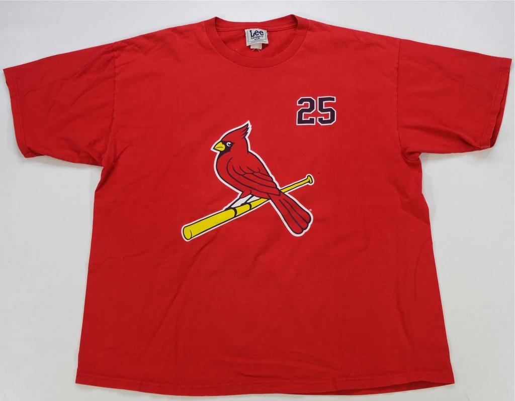 Rare VTG LEE SPORT Mark McGwire St. Louis Cardinals Baseball T Shirt 2000s 2XL