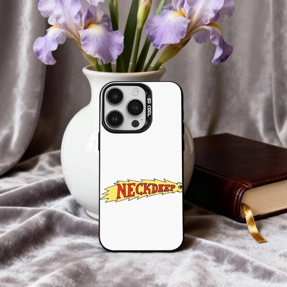 Pop-rock N-Neck D-Deep Band Phone Case For iPhone17,16,15,14,13,12,11 Plus,Pro Max Black Candy Silver Plated Cover
