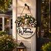 Flower Welcome Sign 2D Flat Wall Art Ornaments Door Wreath  Home Decor