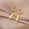 Jumping Cat Swinging Earrings Women's Stainless Steel Long tassel Earrings Fashion Earrings Cute Animal Jewelry Gifts