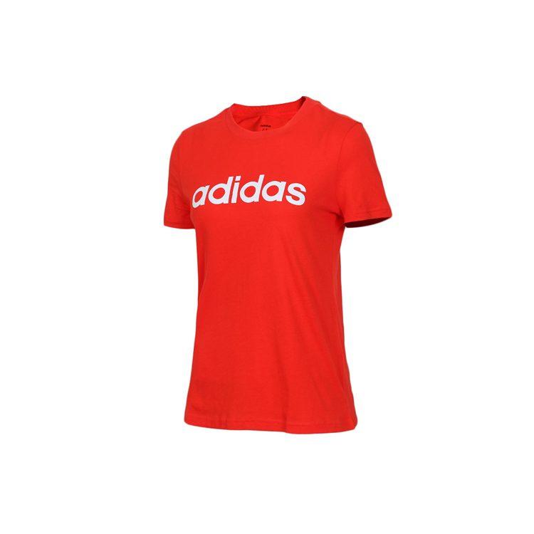 adidas T Shirts Women's Orange Crew Neck Moderate Straight Fit DU0631