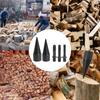 42mm+32mm Firewood Drill Bit Set + 3 Handle Wood Splitter Drill Bit Log Splitter Drill Bit Detachable Design for Splitting Woods