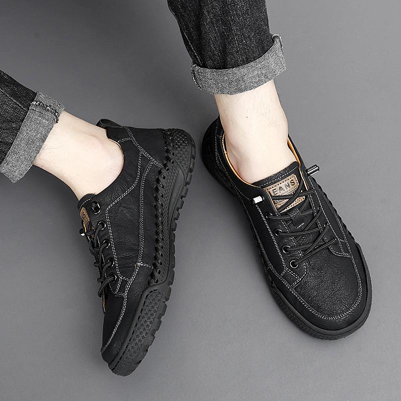 Autumn New Genuine Leather Business Formal Casual Leather Shoes Men's Low-Top Soft Bottom Non-Slip Fashionable Sports Shoes
