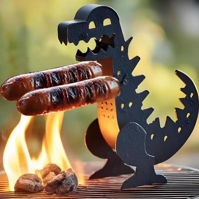 Bbq Accessoires Grappige Dinosaurus Vorm Grill Hotdog Roller Barbecue Vorken Voor Thuis Picknick Feesten Keuken Buiten Koken