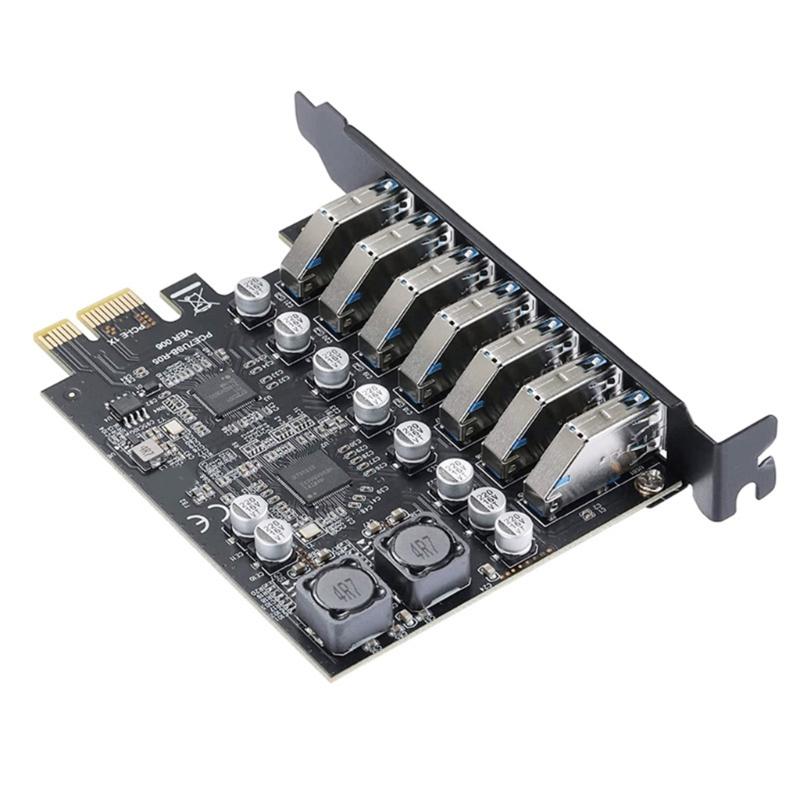 USB3.2 GEN1 5Gbps Adapter Card 7-port Expansion Card RENESAS Control D720201+720210 5Gbps PCIE X1