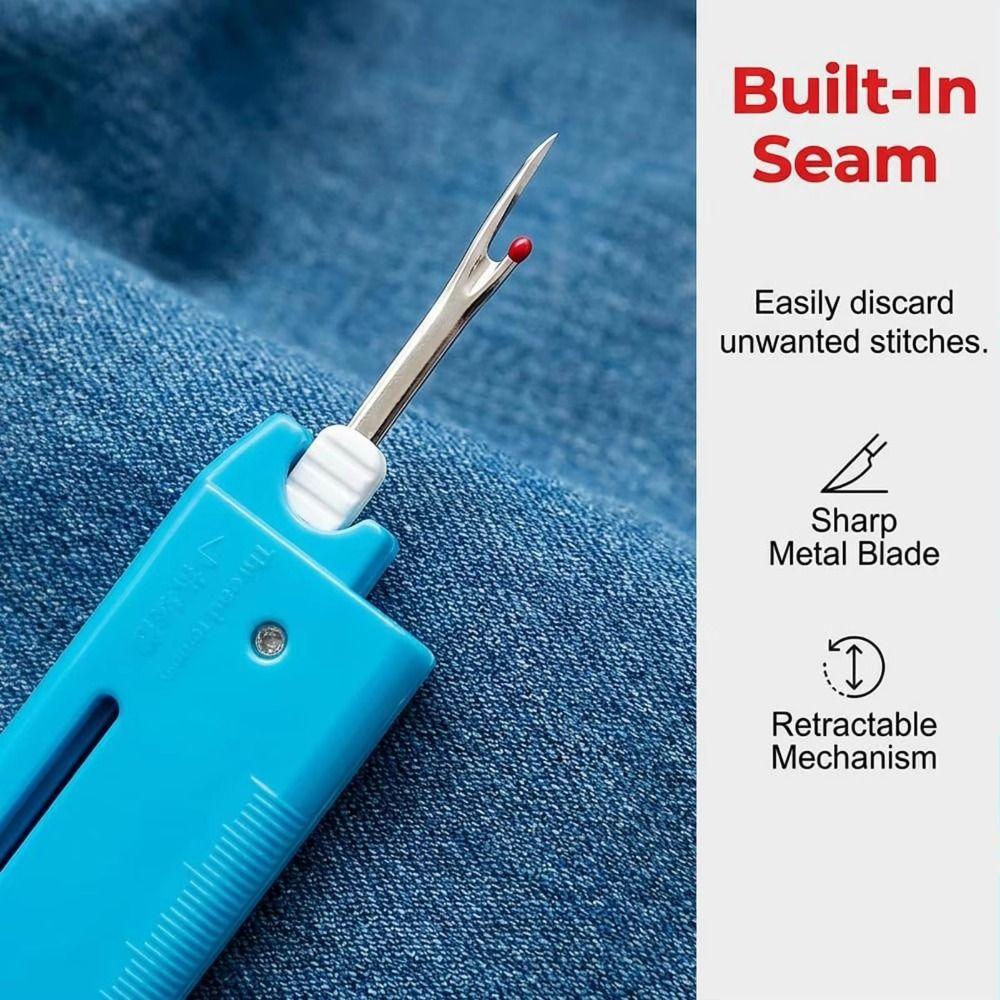 Built-In Ruler Needle Threader Built-In Magnifier Quick Threading Tool for Elderly