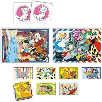 Clementoni - Edukit - Disney - Lernset 4 in 1 - 2 Puzzles, 1 Memo, 1 Spiel mit 6 Würfeln - Hergestellt in Italien - Ab 4 Jahren