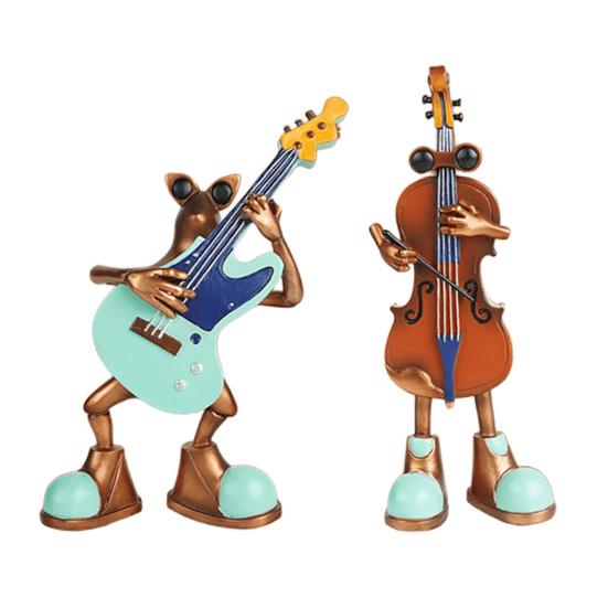 Violin Ornament Smooth Surface Frog Violin Design Resin Mini Sculpture Classic Artistic