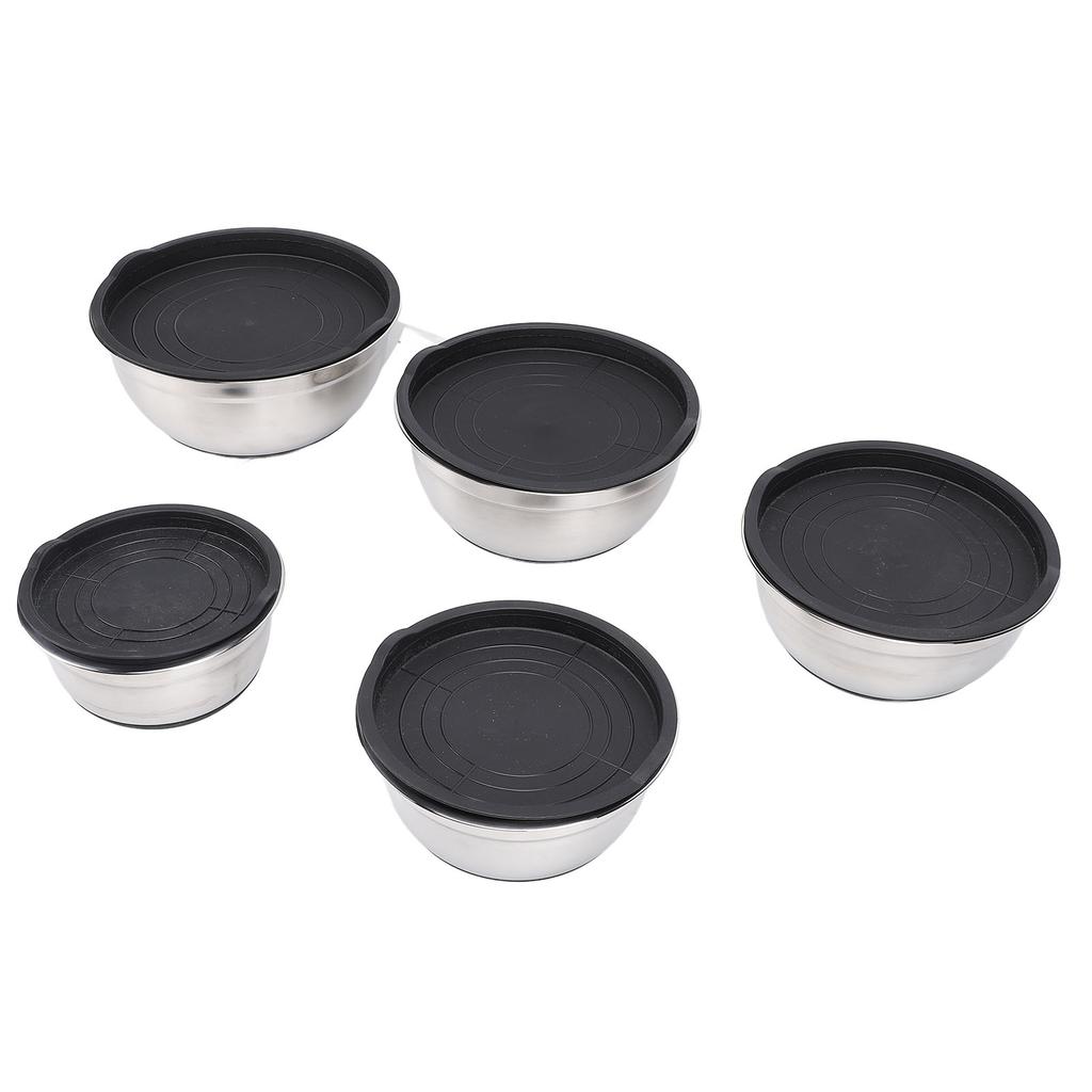 5 Pieces Stainless Steel Bowls with Lids Multipurpose Baking and Mixing Bowl Set for Vegetable