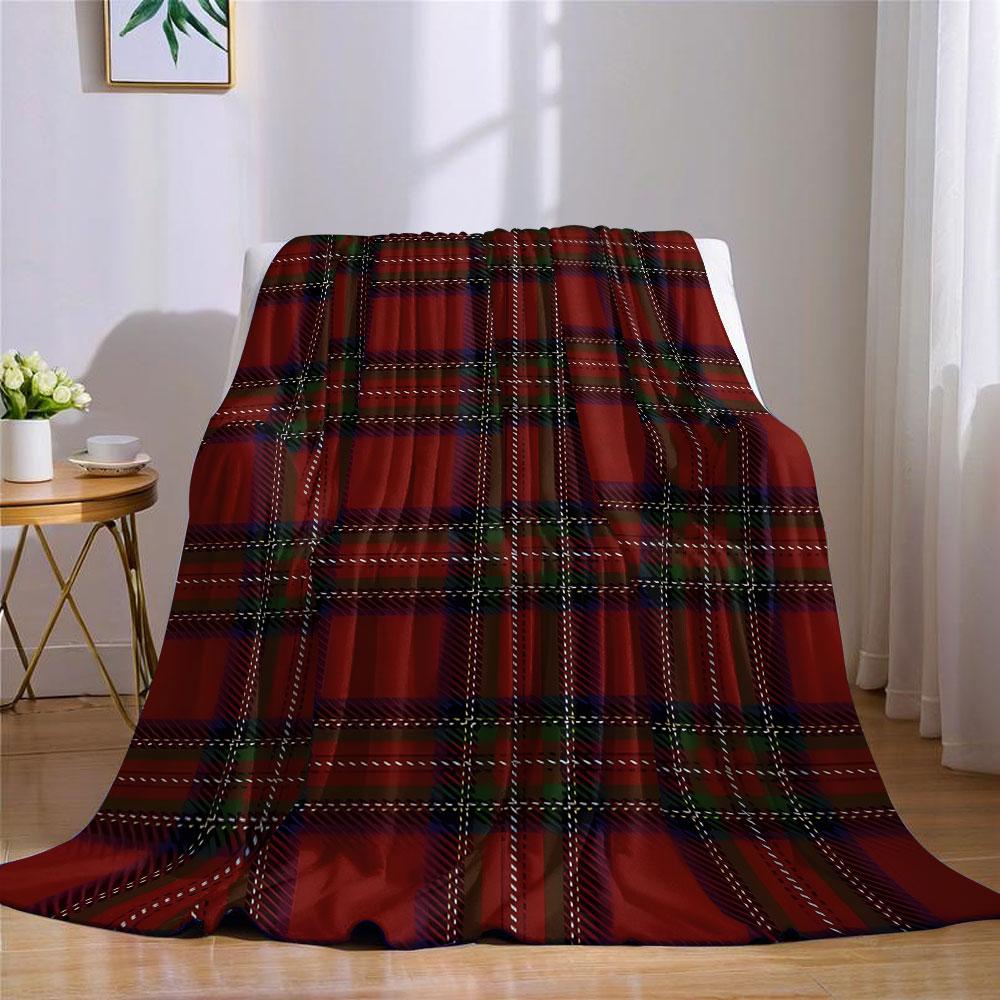 Klassische Tartan karierte Flanelldecke Warm Weich Halloween Weihnachten Sofa Warm Gemütlich Dekorative Deko Geschenk für Alle Jahreszeiten