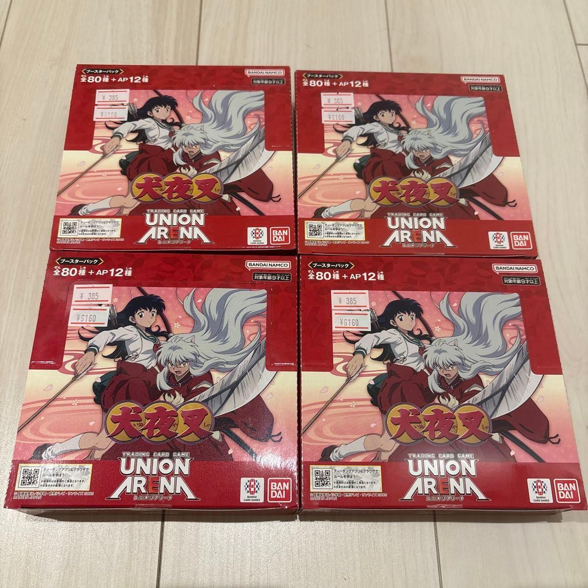 Использованный набор из 4 коробок бустеров Union Arena Inuyasha, новый, нераспечатанный