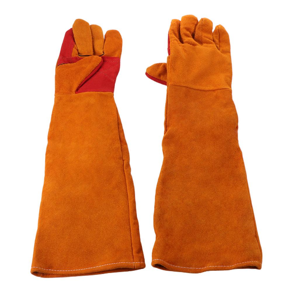 Comfortable Work Safety Gloves Flexible Lengthen 60cm Leather Working Gloves Hand Insulation Fireproof
