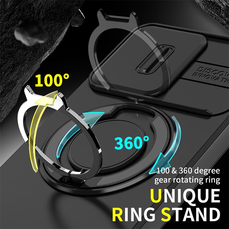 Slide Camera Protect Cover For Vivo Y05 Y11D 4G Y21D Y31 Y31D Y500i Case Magnetic Ring Holder Shockproof Armor Phone Cases Coque